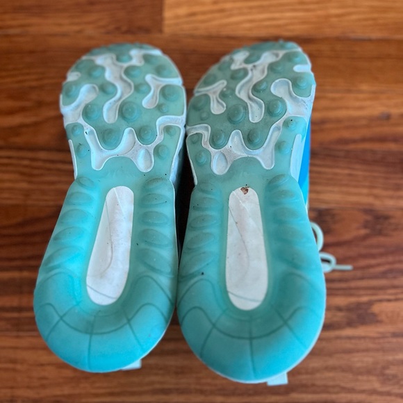 Softly worn Nike Air70 React. Aqua Blue and Lime Green. - Picture 2 of 5